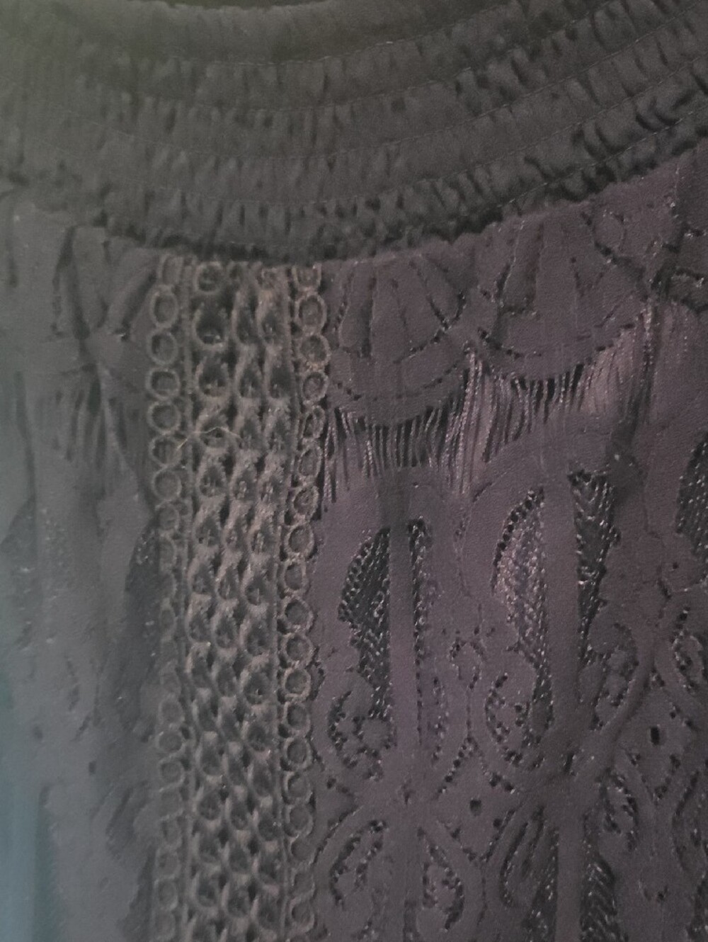 Navy Lace Off-Shoulder Dress - Picture 6 of 7